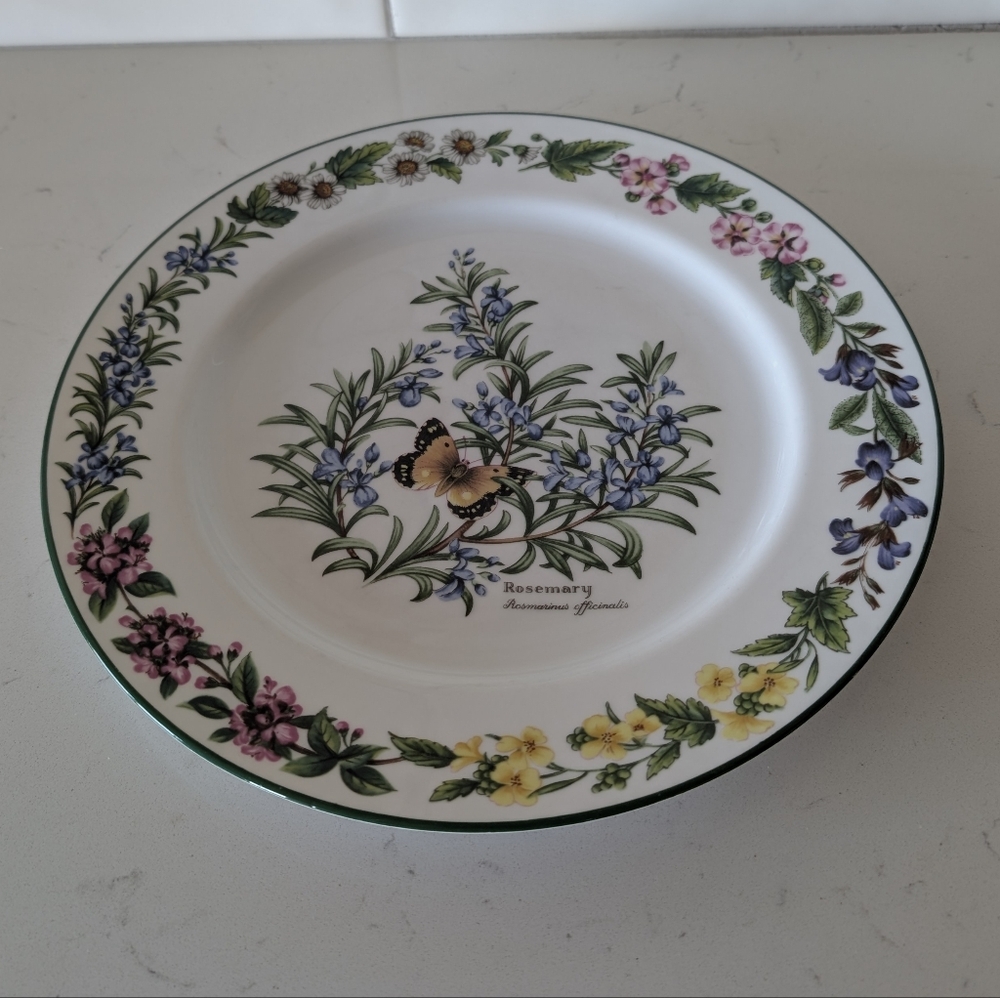 Royal Worcester Herbs Porcelain Rosemary Dinner Plates Size 10" Dia Set Of 3